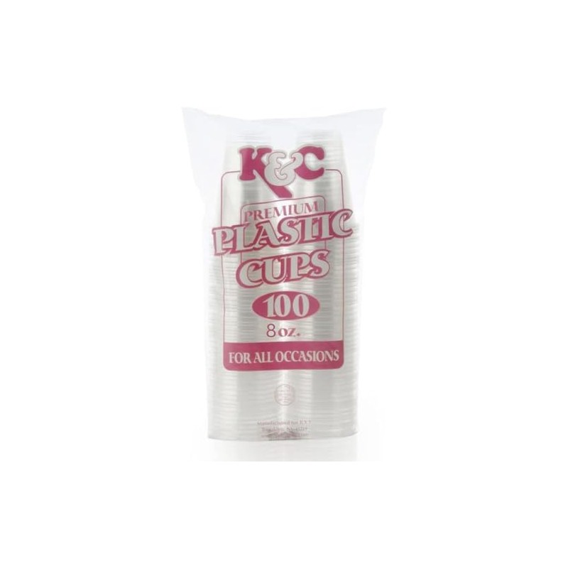 DecorLine Elegant Clear Plastic Diamond Cups - 8 oz (Pack