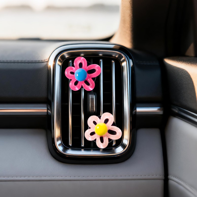 6Pcs Flower Air Vent Clip Car Accessories Air Freshener Dashboard