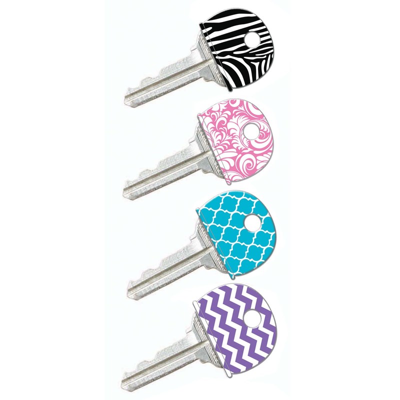 Lucky Line, Vinyl, Designer Pattern Key Identifier Caps, 4 Pack