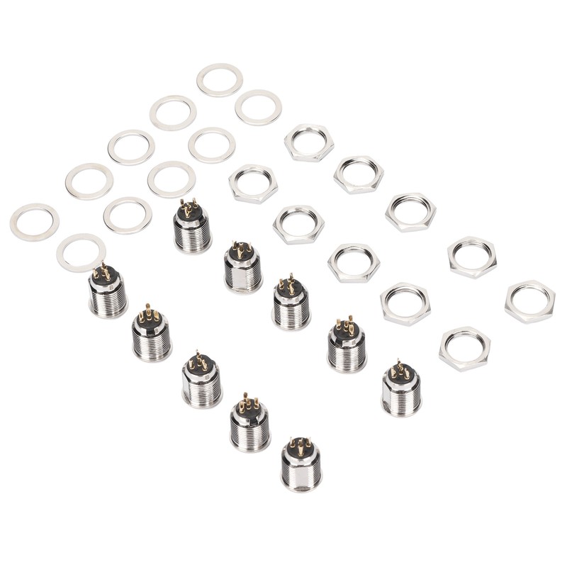 10Pcs XLR Male Socket 4 Pin Metal Panel Mount Male
