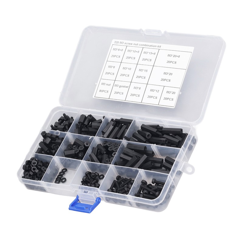 320 Pcs Hex Screw Spacer M3 Nylon Male Female Hex
