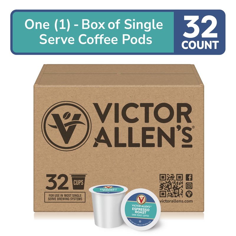 Victor Allen's Coffee, Espresso Roast Coffee, 32 Count, Single Serve