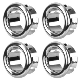 4pcs Sink Overflow Ring, Chrome Bathroom Sink Overflow Trim Ring Universal Fit Drain Cover Hole Insert Cap for Basin Vanity & Ceramic Sinks