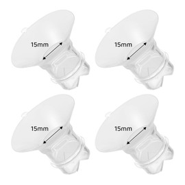 Flange Inserts 15mm Compatible with Medela/Spectra/TSRETE/Elvie/Momcozy/Bellababy Breast Pump 24mm Shields/Flanges, Reduce 24mm Nipple Tunnel Down to 15 mm, 4PCS