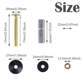 2 Pack Toilet Tank Bolts Metal Toilet Tank to Bowl Bolt Kit Rustproof Toilet Cistern Bolts with Long Nuts Rubber Washers for Connecting The Toilet Cistern to Pan