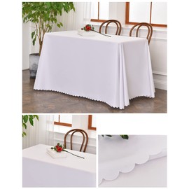 CIEEIN CIEHT Polyester Home Tablecloths Rectangular Table cloth Tablecover Wedding Party Outdoors Table Covers Simple White 140 * 140cm