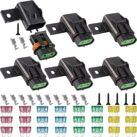 HAAMNING7 6 Pcs Waterproof ATC/ATO Fuse Holder Assembly Splice, 12V Inline Holder 12AWG 15A/20A/30A/40A Fuses, for ATC/ATO Fuse, Automotive, Marine, Heavy Duty Bus Power System