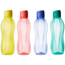 Tupperware Fliptop 1 Liter Bottle, Set Of 4, Multicolor