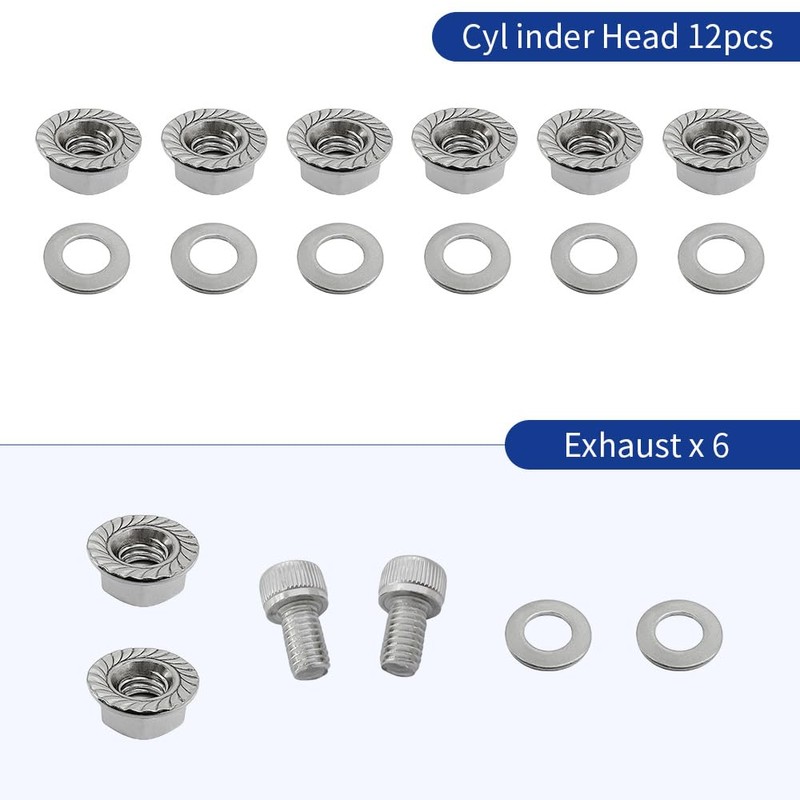 304 Stainless Steel Engine Bolt Kit 88pcs (7Pack) Compatible for