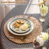 Tobulkirl Woven Placemats Set of 10, 13.5" Round Rattan Placemats,