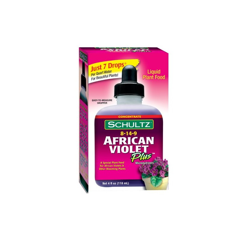 Schultz African Violet Plus Alimento vegetal 8-14-9, 4 onzas líquidas