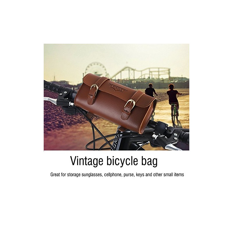 VGEBY1 Retro Style PU Leather Waterproof Front Tube Bicycle Bag