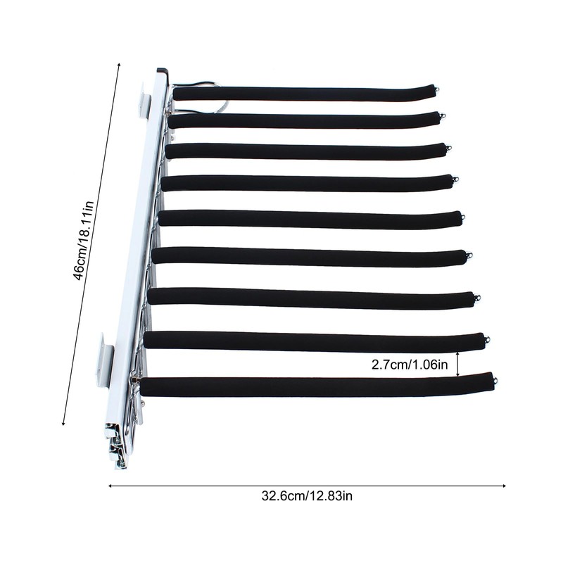 Pull Out Pants Rack Trousers Hanger, 9-Arm Steel Jeans Pants
