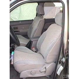 Durafit Seat Covers, Made to fit 1999-2004 Tacoma Front Low Back Sport Bucket Seat Covers in Tan Twill with Adjustable Headrests. Not for LTD