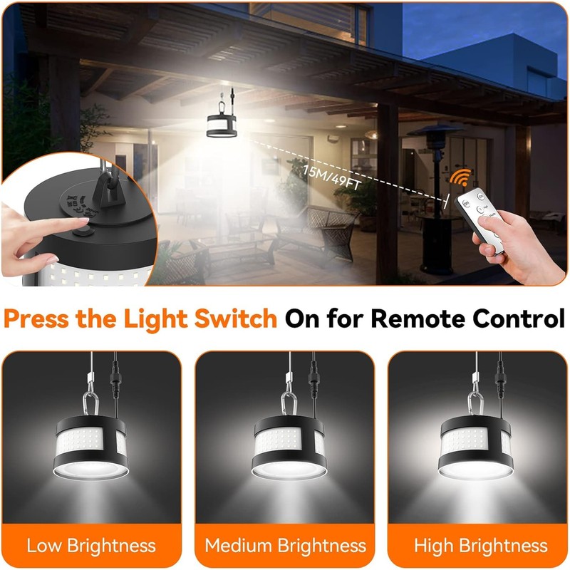 AGPTEK Solar Light Indoor Outdoor 1 Pack, 360° Glow Pendant
