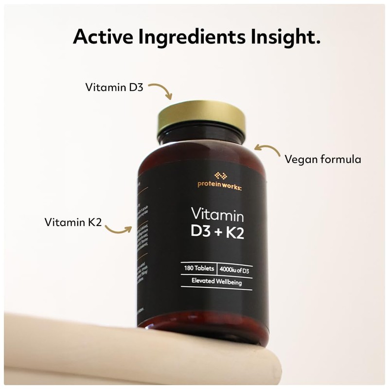 Vitamin D3 + K2, 4000 IU Vitamin D3, 100μg Vitamin