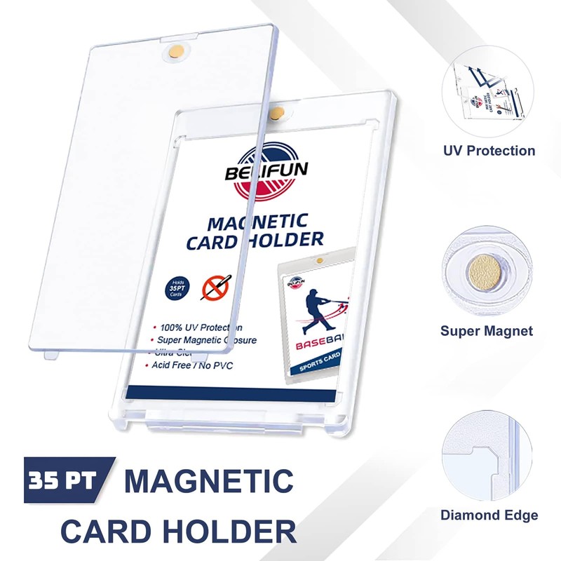 20-Pack One Touch Magnetic Card-Holders - 35PT Trading Card Holders,
