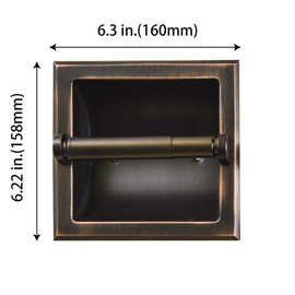 SENTO Recessed Oil Rubbed Bronze Toilet Paper Holder, Wall Mounted Heavy Duty Metal Toilet Paper Roll Holder with Rear Mounting Bracket, in Wall, Easy Installation, Oil-Rubbed Bronze