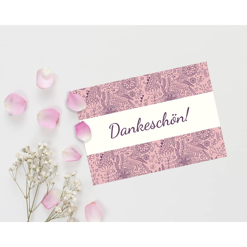 Friendly Fox Dankeskarten, 20x Danke Postkarten in DIN A6, Karte