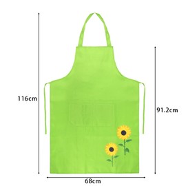 Epokus Gardener Apron, Sunflowers Gardener Apron, Green Carnival Gardener Costume, Gardener Costume, BBQ Apron with Pockets, Women's Adult Gardener Apron for Fancy Dress, Carnival, Cosplay, Theme