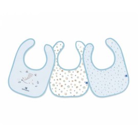 KIKKA BOO TERRY BIBS LITTLE FOX BLUE 3s