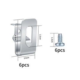 Aoyfuwell6 Pcs Electric Drill Belt Clip Replacement Hooks Clips Tools, Replacement Belt Hooks Clips with 6 Pcs Screws, Compatible with Dewalt Impact 18V MAX Drills Tools Belt Holder Clips
