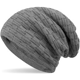 Hatstar Warm-lined, fine-knit women's, men's beanie hat with braided pattern and very soft fleece inner lining, soft and warm, unisex, for winter -