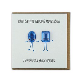 Bold & Bright - Cute Anniversary Card - 'Sapphire Wedding Anniversary' - Special Couple - 45 Years - Funny Novelty Humour - Sapphire Anniversary Card - For Mum Dad Husband Wife Friends Family