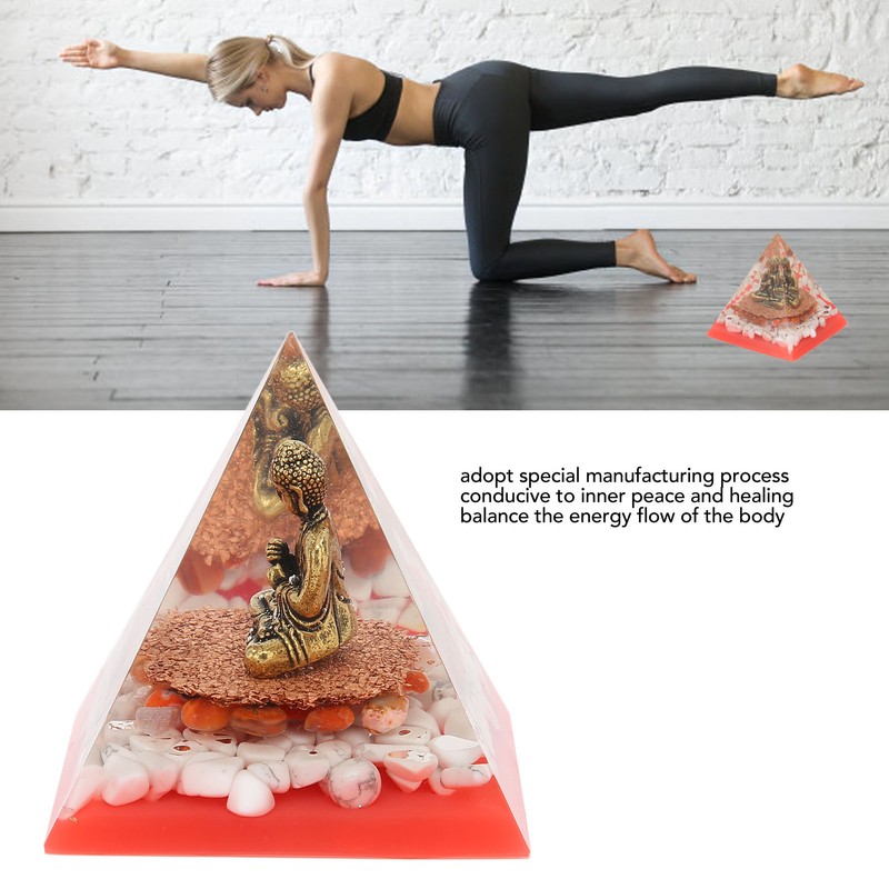 Crystal Pyramid Buddha Epoxy Energy Stone Handicraft for Household Decoration