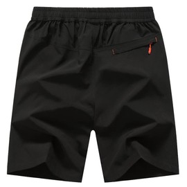 Gopune Men's Outdoor Moisture-Wicking Quick Dry Shorts, Sports, Running, Includes Zippered Pocket, 01black