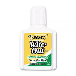 Bic Wite-Out Extra Coverage Correction Fluid, 12 Bottles