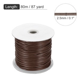 MECCANIXITY Waxed Cord 2.5mm Waxed Polyester Cord 87 Yard Wax String for Bracelet Making, Necklaces, Beading, Jewelry Making and DIY Crafts(Dark Brown)