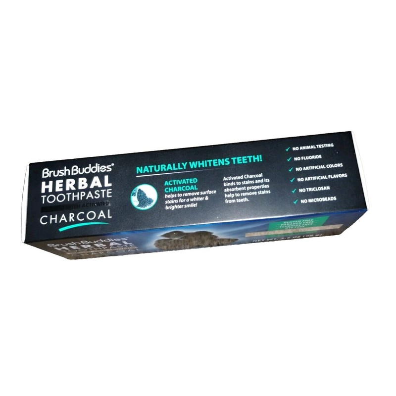 Brush Buddies Herbal Charcoal Toothpaste Cool Mint 3.5 oz (99
