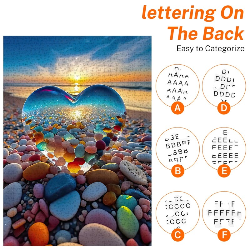 Jigsaw Puzzles for Adults 1000 Pieces, Love Pebbles Beach Puzzle,