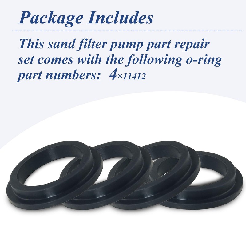 4 Pcs 11412 Pool L-Shape O-Ring Gasket Replacement for Intex
