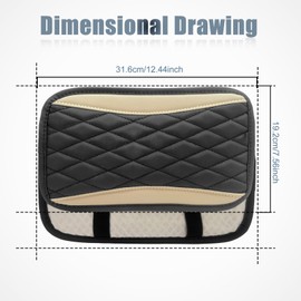 Car Center Console Cover, Universal Leather Waterproof Armrest Seat Box Cover Protector, Comfortable Car Decor Accessories Fit for Most Cars, Vehicles, SUVs-khaki