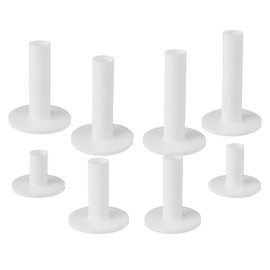 Fukaisu 8pcs Rubber Golf Tees, White T Shape Driving Range Tee for Indoor & Outdoor Practice Accessories for Practice Mats and Golf Simulators (US Sizes, 8 Sizes)