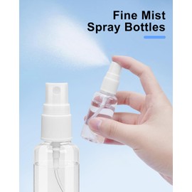 UCEC Clear Plastic Bottles for Essential Oils, 1oz/30ml Empty Small Fine Mist Bottle for Cleaning Solutions, Essential Oils, Alcohol, Plant and Hair Care, 6 Pack