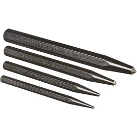 Mayhew Tools 62215 Center Punch, 4-Piece Set, Black Oxide Finish