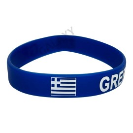 Greece Bracelet  / Greece Flag Silicone Rubber Bracelet