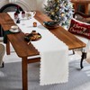 Baccessor White Faux Fur Table Runner, Thanksgiving Christmas Winter Fluffy
