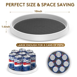 Lazy Susan Organizers for Kitchen Storage - 2 Set of Turntables for Cabinet, Pantry Organization Countertop,Vanity and Table,10 Inch Rotating Tray Spice Rack, Bathroom Fridge and Makeup Organizing