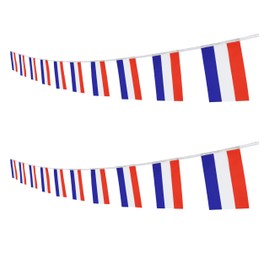 Bandera de cuerda holandesa de los Países Bajos, cuerda de 20 mini banderas de 15 pies, bandera de cuerda de 5.5 x 8.2 pulgadas, decoración de fiesta para interiores y exteriores