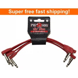 PigHog Pig Hog PHLSK6CA Lil Pigs 6in Low Profile Patch Cables - 4 pack, Candy Apple Red