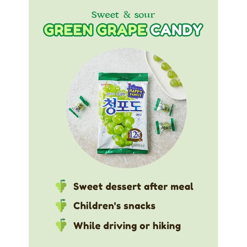 [Pack of 2] Green Grape Candy 153g / 5.3oz -