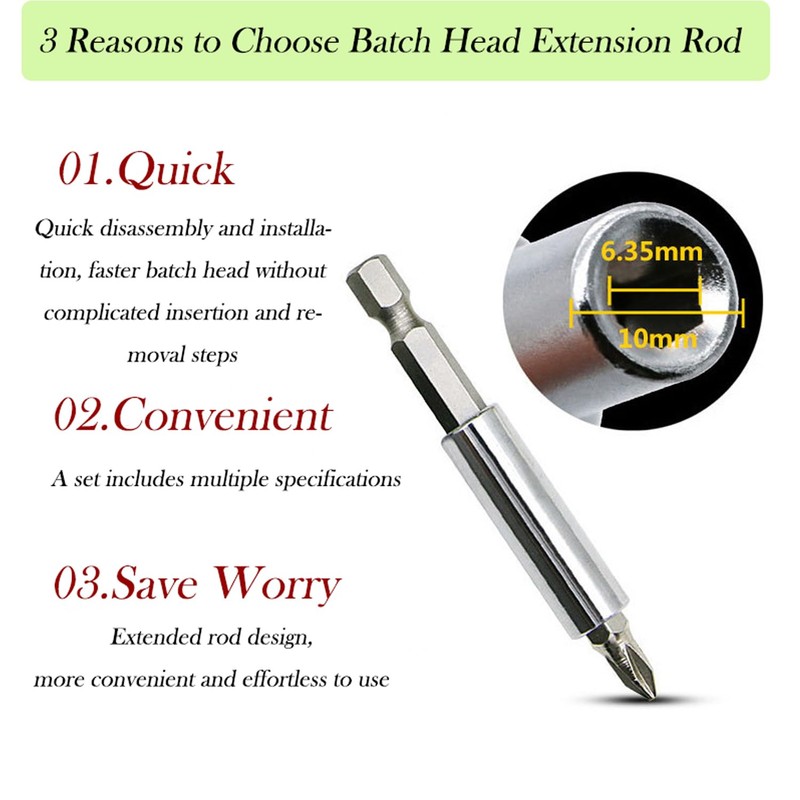 3PCS Strong Magnetic Drill Bit Holder with 6.35mm Socket Quick