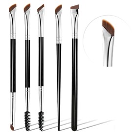 Eyeliner Brush, Fine Angled Eyeliner Brush, Ultra Thin Precision Slanted Flat Eyeliner Makeup Brushes Set for Eye liner Eye brow Eyebrow Brushes, 5 PCS