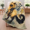 mrfwo Whimsical Bee Cat Blanket, Soft Flannel Fantasy Hybrid Throw