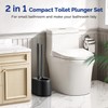 HAMITOR Toilet Plunger Bowl Brush Combo：Heavy Duty Rubber for Drain