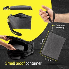 Epulse Small Smell Proof Bag - Odor Proof Bags Container - No Smell Scent Stash Pouch - Smellproof Bag Carbon Lined (Gray - 6x4 inch)